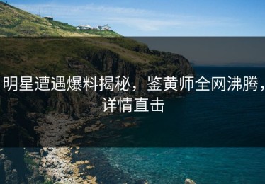 明星遭遇爆料揭秘，鉴黄师全网沸腾，详情直击