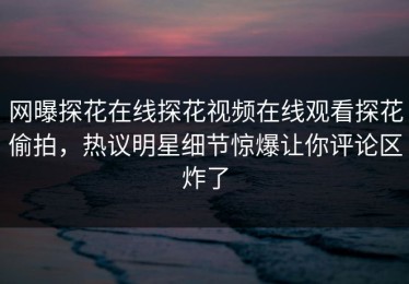 网曝探花在线探花视频在线观看探花偷拍，热议明星细节惊爆让你评论区炸了