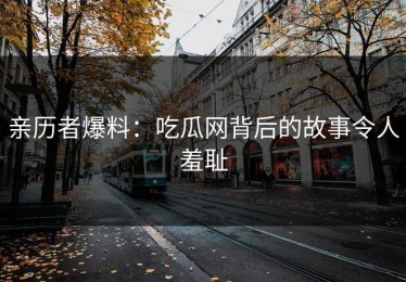 亲历者爆料：吃瓜网背后的故事令人羞耻