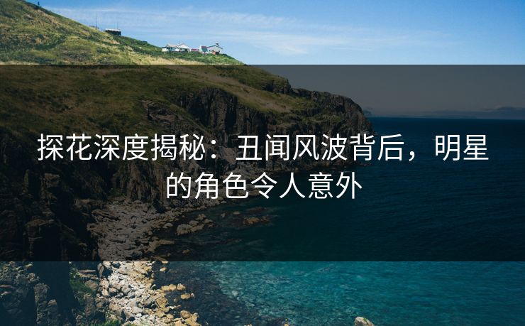 探花深度揭秘：丑闻风波背后，明星的角色令人意外