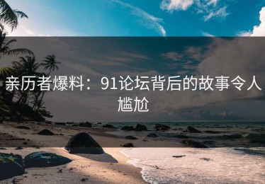 亲历者爆料：91论坛背后的故事令人尴尬