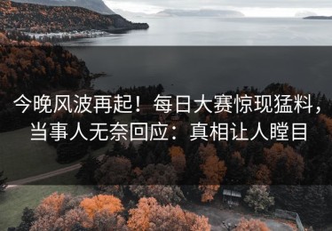 今晚风波再起！每日大赛惊现猛料，当事人无奈回应：真相让人瞠目