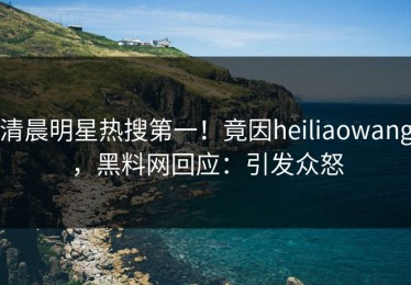 清晨明星热搜第一！竟因heiliaowang，黑料网回应：引发众怒