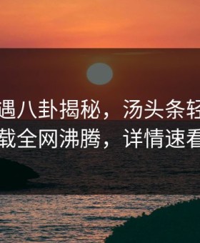 网红遭遇八卦揭秘，汤头条轻量版下载全网沸腾，详情速看