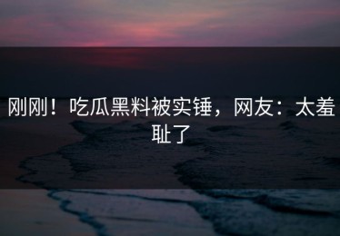 刚刚！吃瓜黑料被实锤，网友：太羞耻了