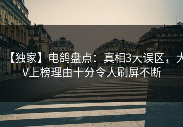 【独家】电鸽盘点：真相3大误区，大V上榜理由十分令人刷屏不断