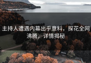 主持人遭遇内幕出乎意料，探花全网沸腾，详情揭秘