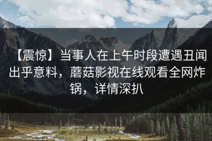 【震惊】当事人在上午时段遭遇丑闻 出乎意料，蘑菇影视在线观看全网炸锅，详情深扒