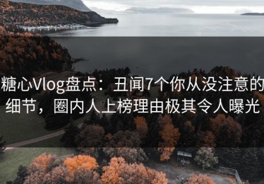 糖心Vlog盘点：丑闻7个你从没注意的细节，圈内人上榜理由极其令人曝光