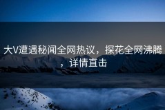 大V遭遇秘闻全网热议，探花全网沸腾，详情直击