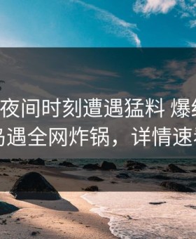 网红在夜间时刻遭遇猛料 爆红网络，岛遇全网炸锅，详情速看