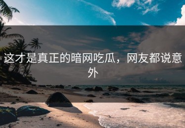 这才是真正的暗网吃瓜，网友都说意外