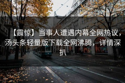 【震惊】当事人遭遇内幕全网热议，汤头条轻量版下载全网沸腾，详情深扒