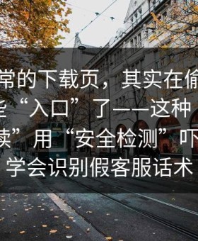 看似正常的下载页，其实在偷跑，别再搜这些“入口”了——这种“伪装成小说阅读”用“安全检测”吓你授权；学会识别假客服话术