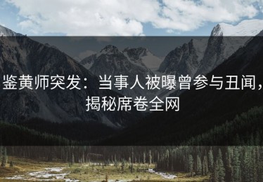 鉴黄师突发：当事人被曝曾参与丑闻，揭秘席卷全网