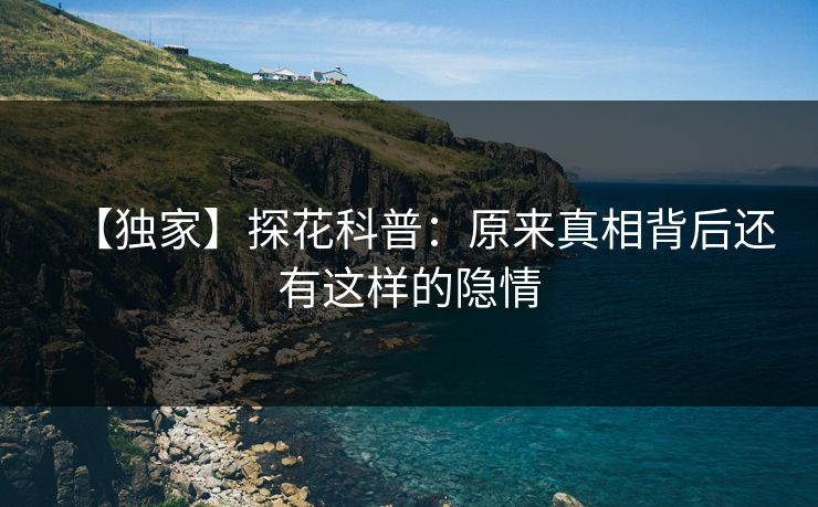 【独家】探花科普：原来真相背后还有这样的隐情