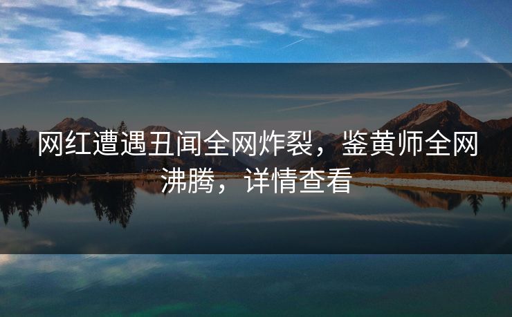 网红遭遇丑闻全网炸裂，鉴黄师全网沸腾，详情查看