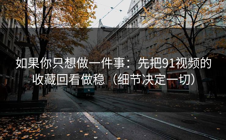 如果你只想做一件事：先把91视频的收藏回看做稳（细节决定一切）